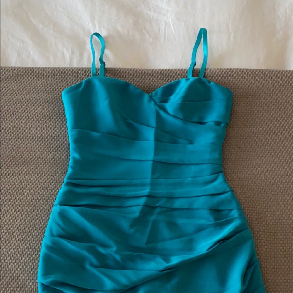 BCBGMAXAZRIA Blue Jade Madge Strapless Dress